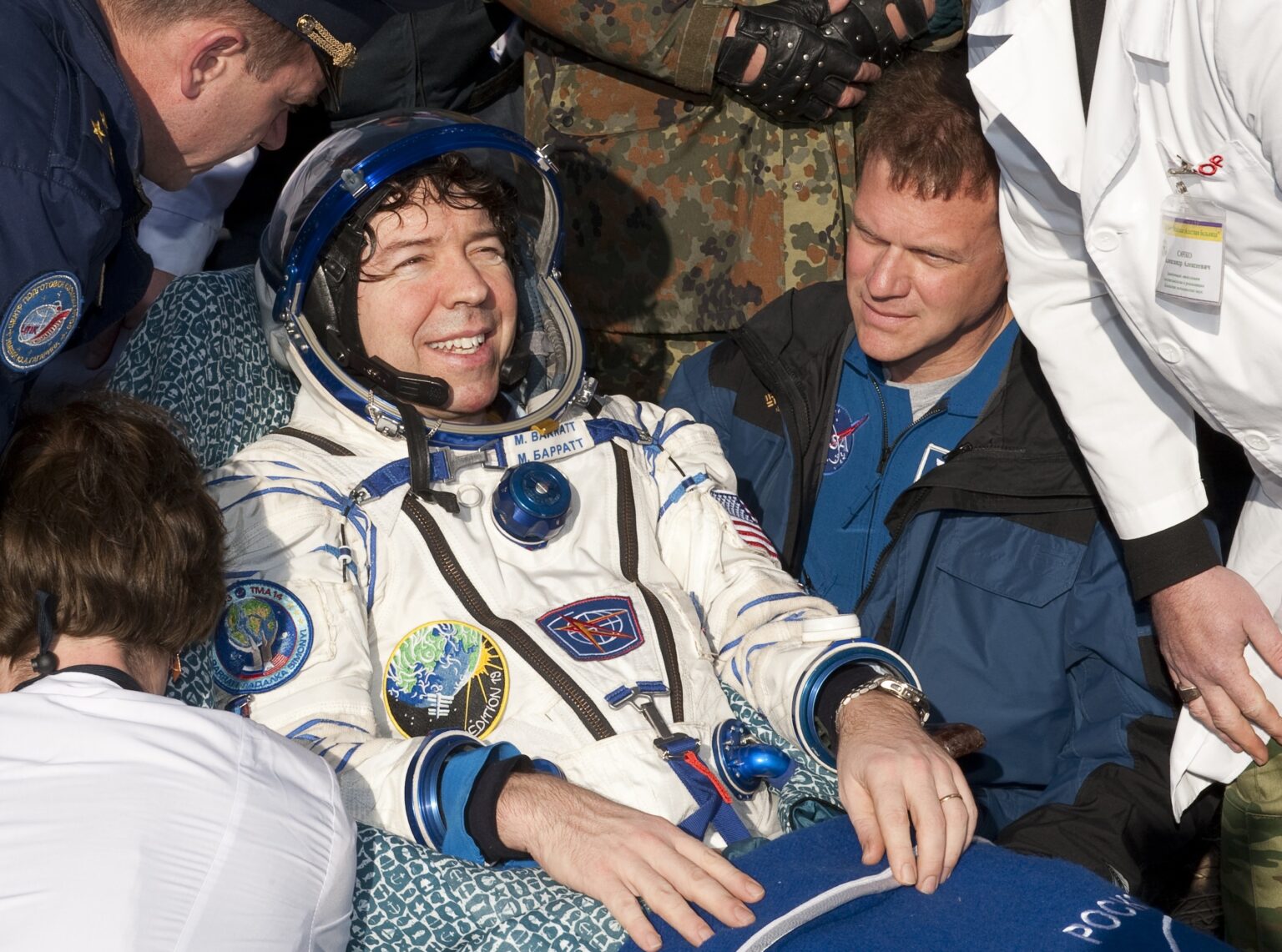 Ed Powers at a spacecraft landing