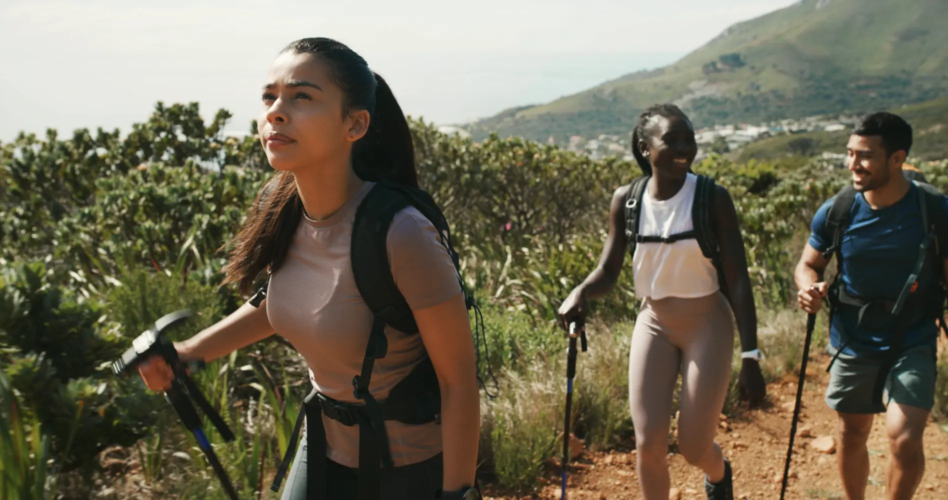 Women hiking together on an expedition